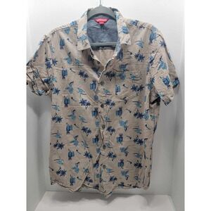 Union Bay short sleeve button down gray and blue Large